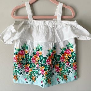 Janie and Jack off the shoulder multicolor floral top size 3